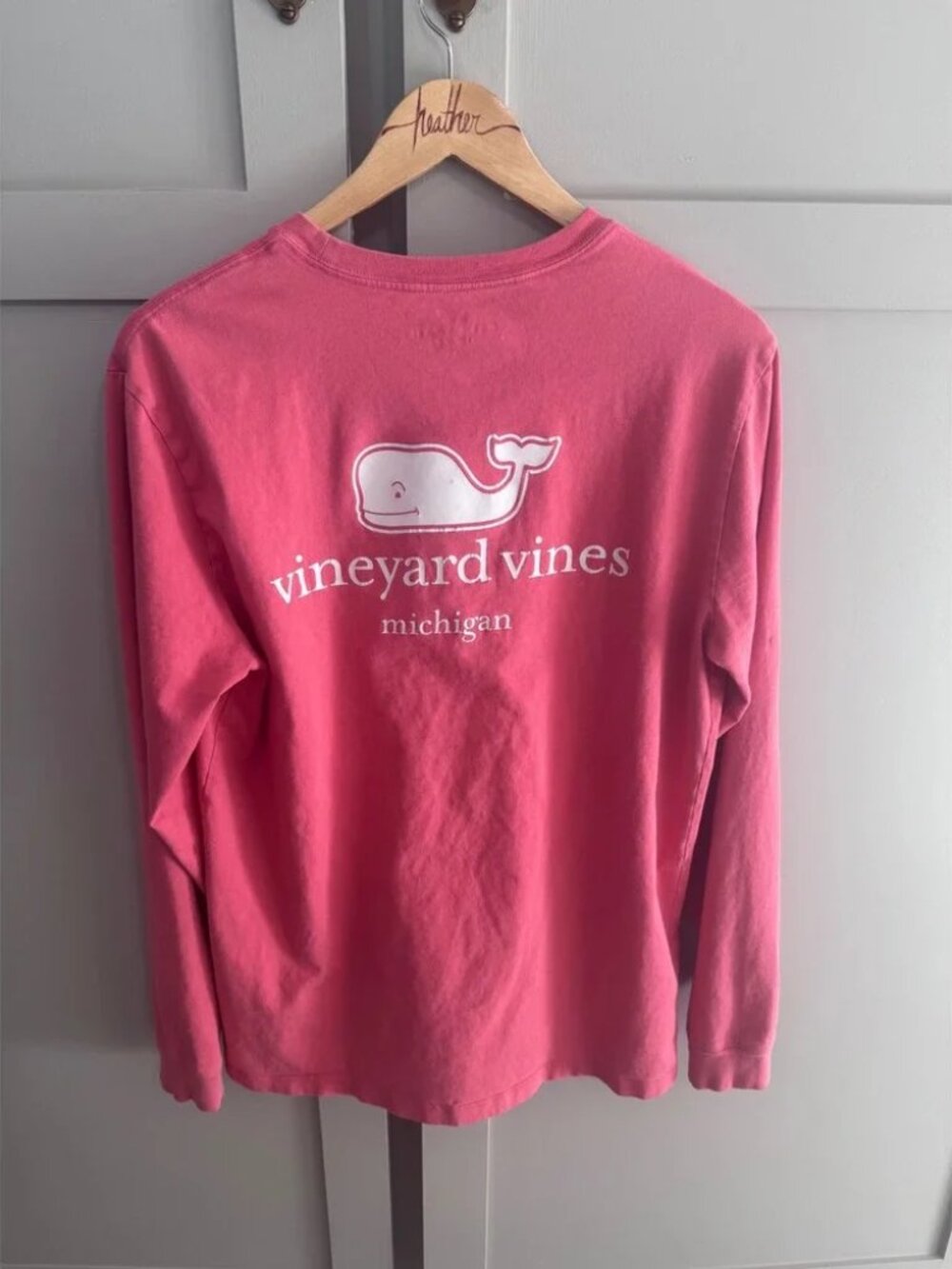 Vineyard Vines Pink Long Sleeve Pocket T-Shirt